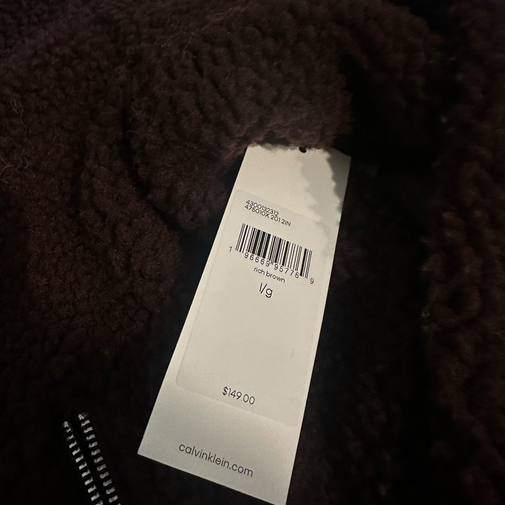 Calvin Klein Sherpa Rich Brown Jacket - Picture 5 of 5